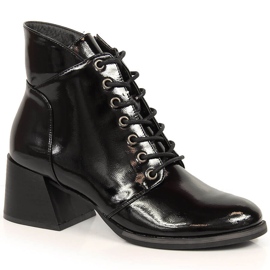 Botas quentes de mulher Vinceza pretas com salto decorativo preto