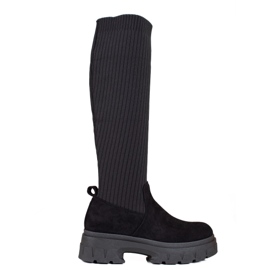 Botas Shelovet de mulher com parte superior flexível em preto