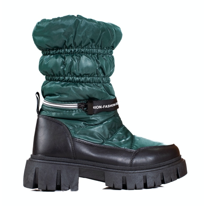 Botas de neve Shelovet de mulher preto verde