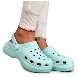 FS1 Chinelos femininos de espuma Mint Crocs Coline verde