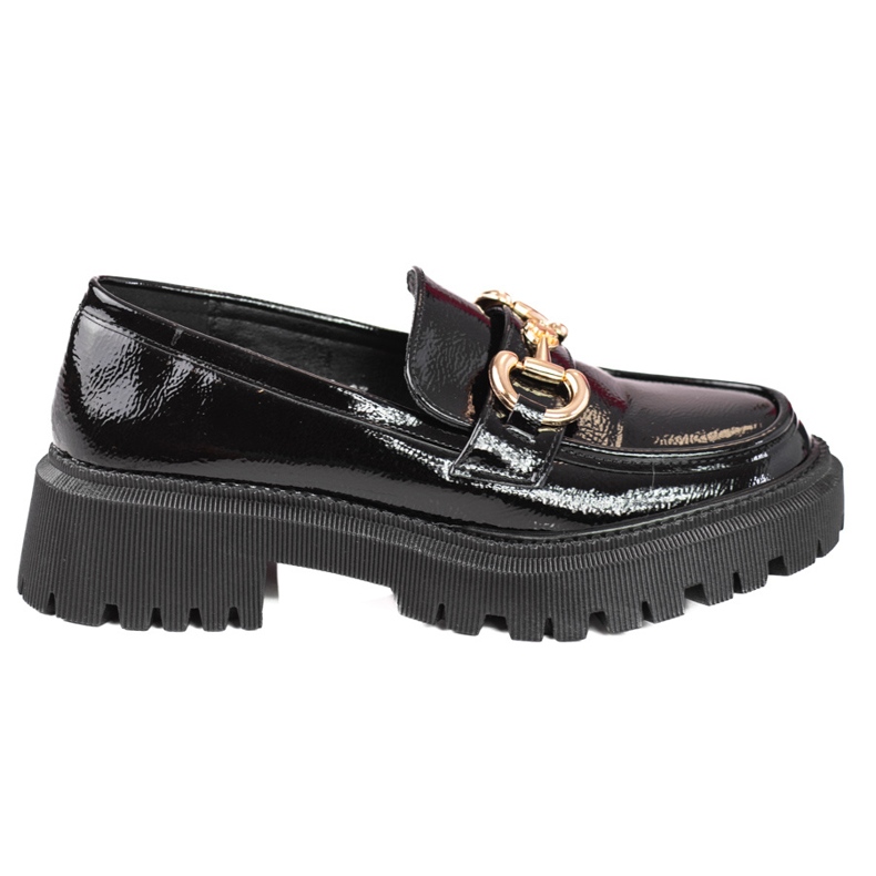 Mocassim feminino lacado preto Shelovet