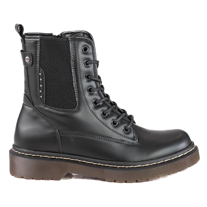 Botas Shelovet Jodhpur de mulher com atacadores preto