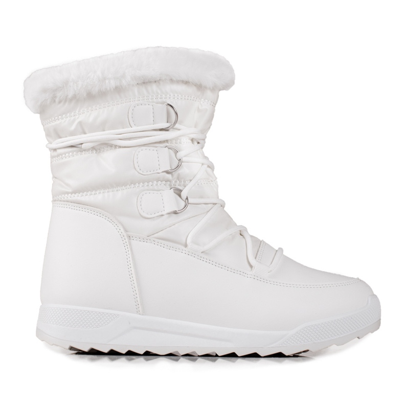 Botas de neve femininas na plataforma Shelovet branca branco