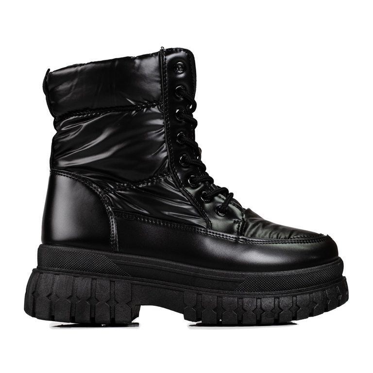 Botas de neve pretas de mulher com atacadores Shelovet preto