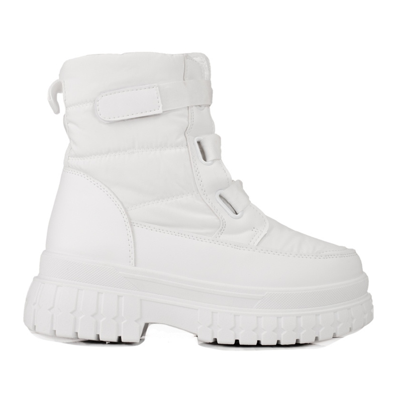Botas de neve de mulher com velcro Shelovet branco Botas de neve de mulher com velcro Shelovet branco