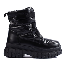 Botas de neve de mulher com velcro Shelovet preto