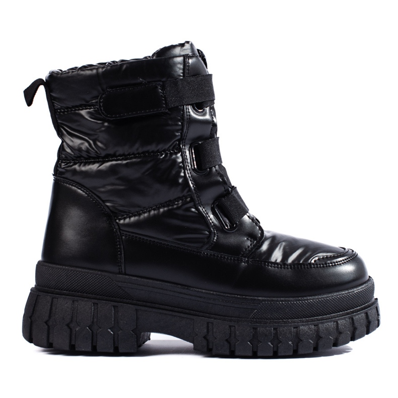 Botas de neve de mulher com velcro Shelovet preto
