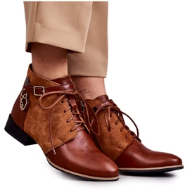 Botas Femininas de Couro Maciejka 5743A-29 Marrom castanho