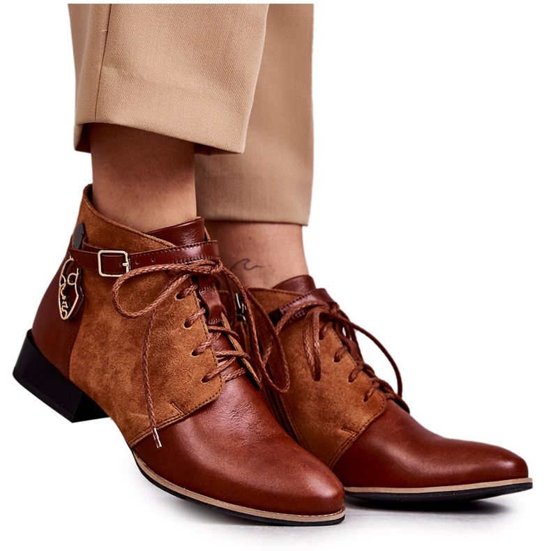 Botas Femininas de Couro Maciejka 5743A-29 Marrom castanho