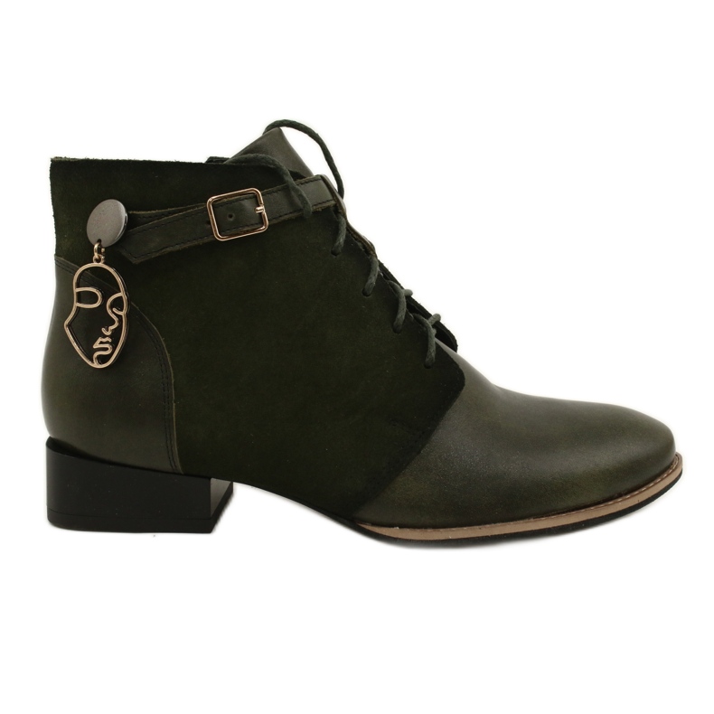 Botas femininas de couro Maciejka 5743A-09 Botas verdes
