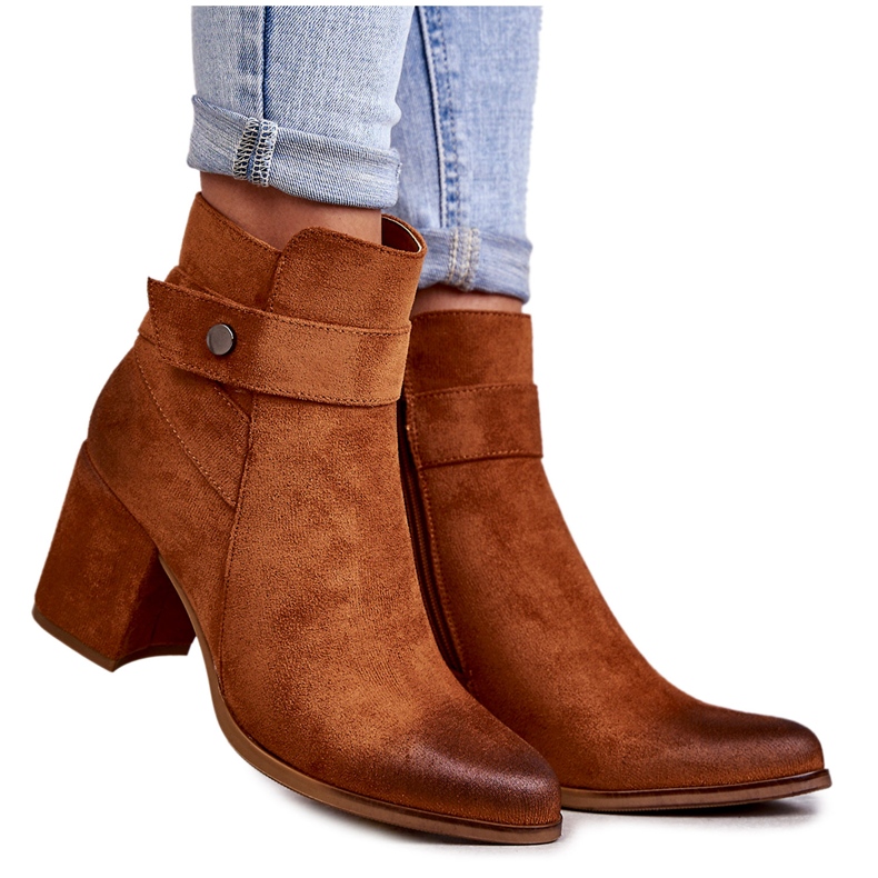 PL4 Bota feminina de camurça La.Fi 260041C-SU Camel castanho