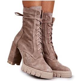 PA2 Botas de camurça femininas na plataforma bege Edna PA2 Botas de camurça femininas na plataforma bege Edna