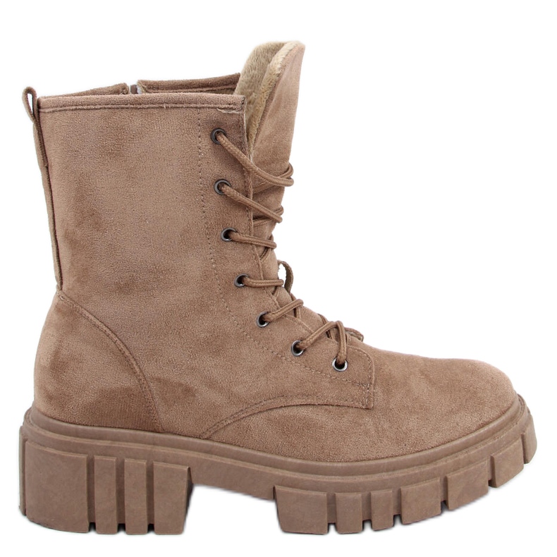 Bota Kelis Khaki com cadarço bege castanho Bota Kelis Khaki com cadarço bege castanho