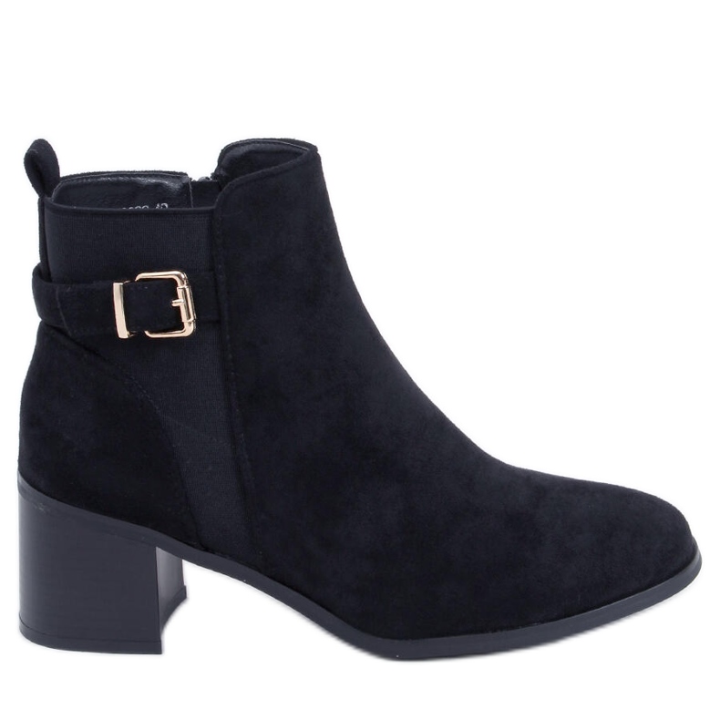 Bota de salto alto, Cyndi Black Suede. preto