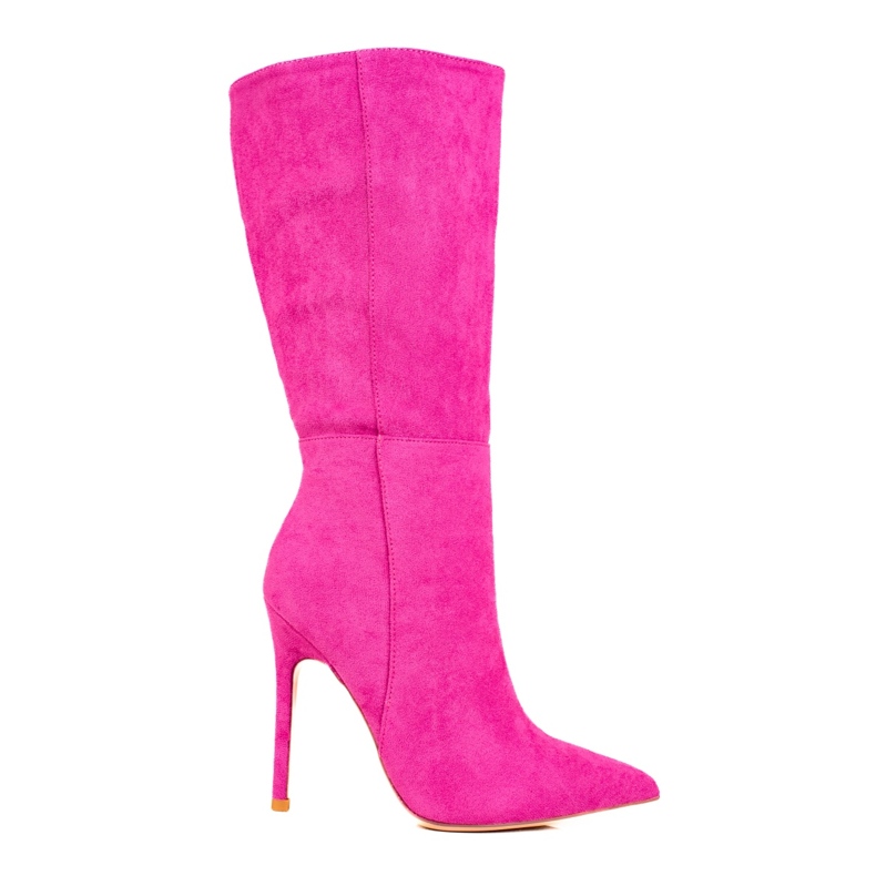 Botas femininas em um pino Shelovet rosa