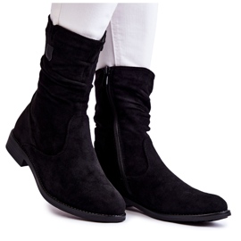 S.Barski Botas Femininas de Camurça Enrugada Preto Joanne S.Barski Botas Femininas de Camurça Enrugada Preto Joanne