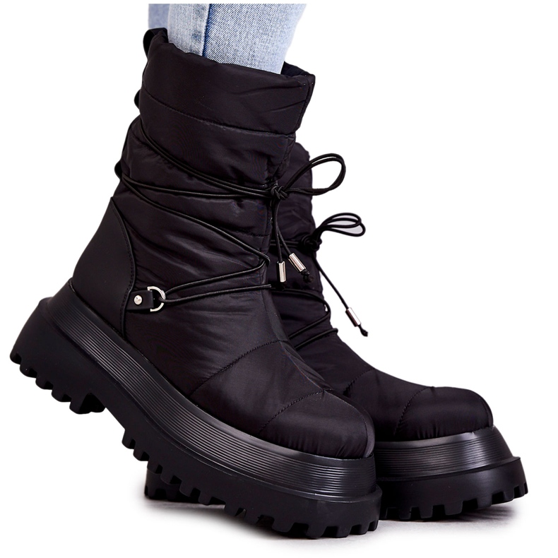 FS1 Botas de neve femininas na plataforma Black Lilou preto