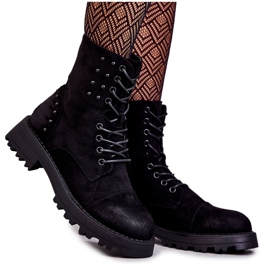 Botas de camurça Palmira preta com tachas preto