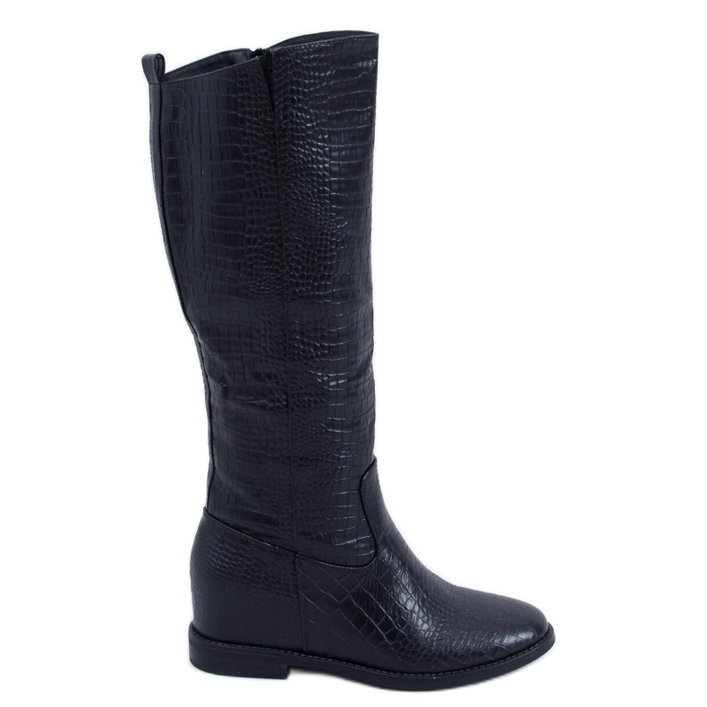 Botas na cunha oculta Solange Black preto