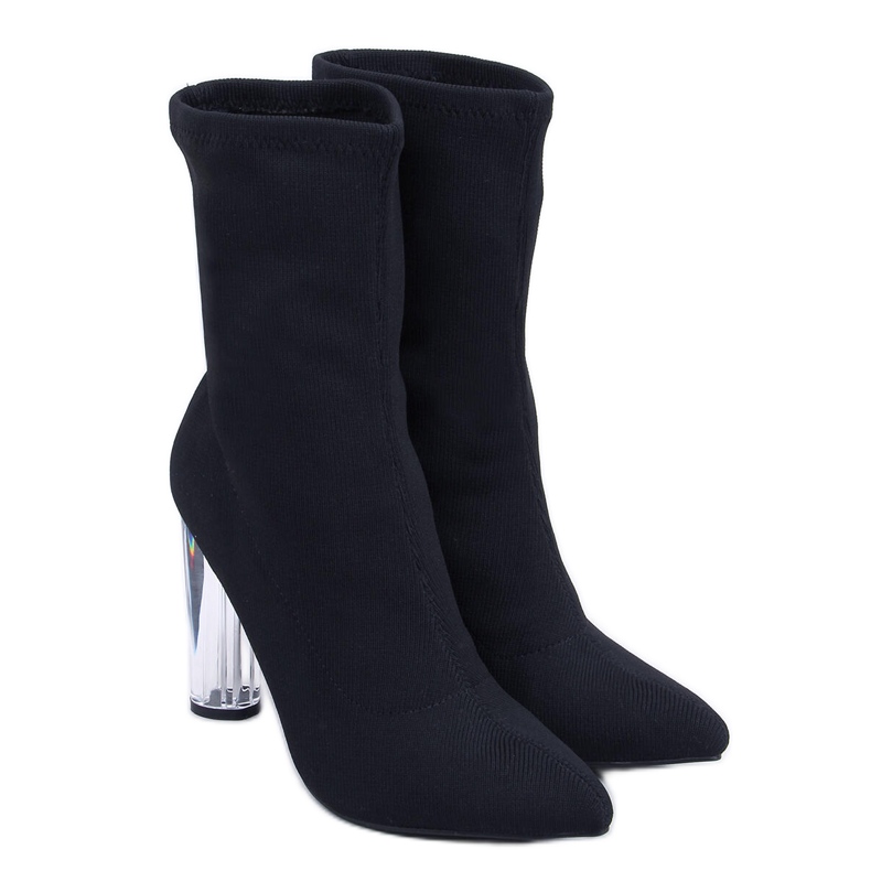 PA1 Botas com salto transparente Tina Black preto PA1 Botas com salto transparente Tina Black preto