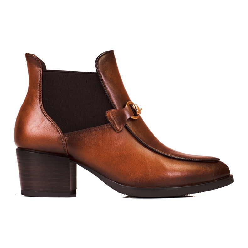 Botas de mulher castanhas, salto Jodhpur Vinceza castanho