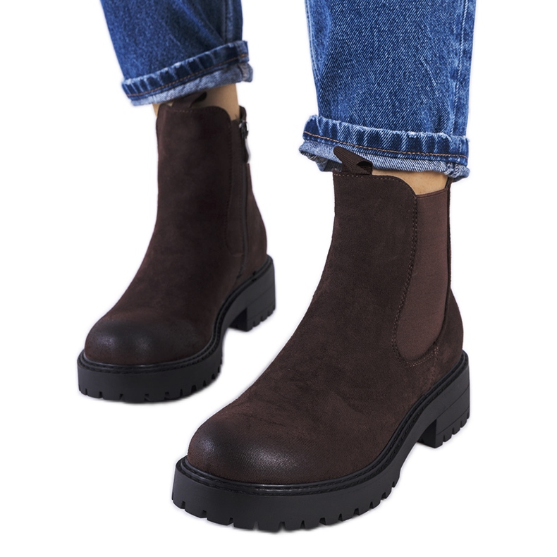 Bota marrom de camurça ecológica, Ecrin. castanho