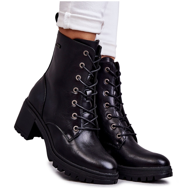 Vinceza Botas femininas de salto alto quentes pretas Grethe preto