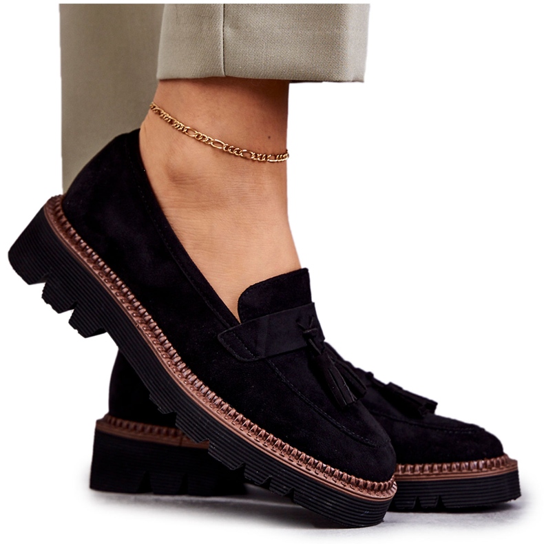 Vinceza Sapatos femininos de camurça na plataforma preta Unni preto