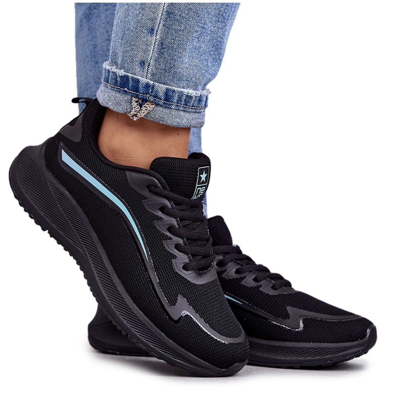 Tênis esportivo feminino da moda preto Ida