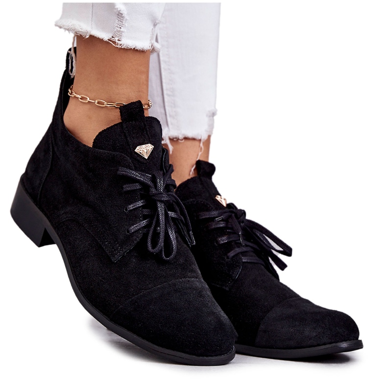 Bota de camurça Bota com laço Nicole 2781 Preto