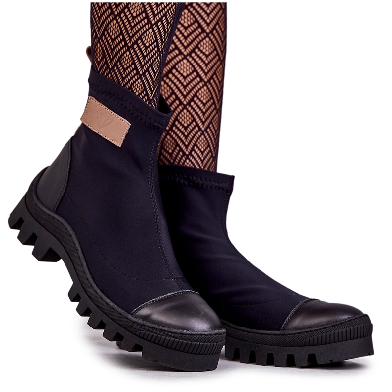 Botas de tecido de mulher Nicole 2703 Preto