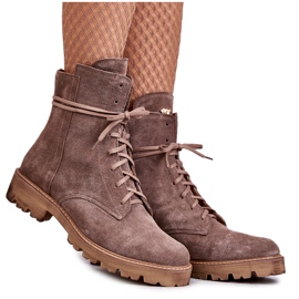 Botas de camurça com fecho Nicole 2754 Castanho marrom