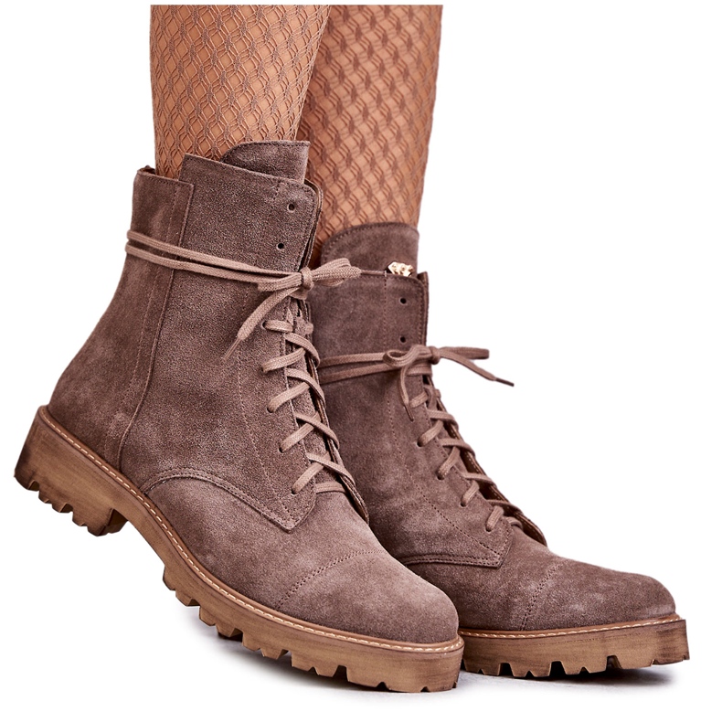 Botas de camurça com fecho Nicole 2754 Castanho Botas de camurça com fecho Nicole 2754 Castanho