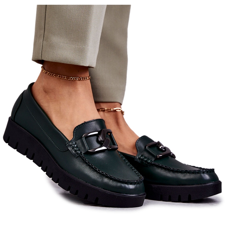 Sergio Leone Mocassins na Plataforma Verde Kjersti