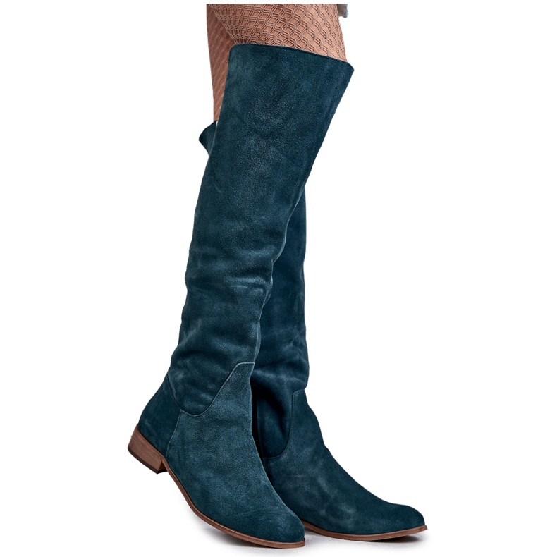 PA2 Botas rasas femininas verde Isolde