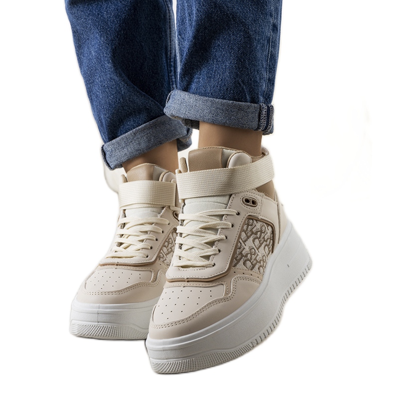 Tênis cano alto bege, Adolis Tênis cano alto bege, Adolis