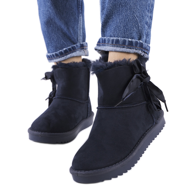 Botas de neve azul marinho com laço Lachance Botas de neve azul marinho com laço Lachance