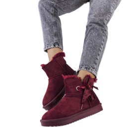 Botas de neve marrons com laço Lachance clarete vermelho