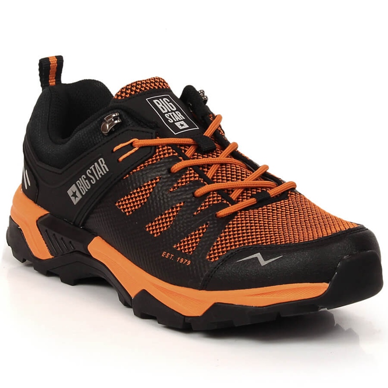 Sapatos desportivos de trekking Big Star preto e laranja para homem