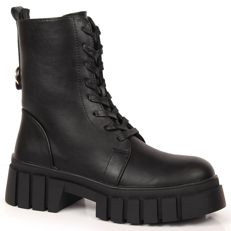 Botas plataforma pretas Sergio Leone com isolamento preto