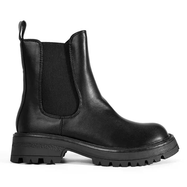 Botas Chelsea pretas femininas na plataforma preto
