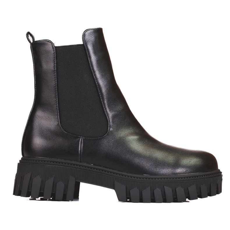 Botas femininas Shelovet Chelsea na plataforma preto