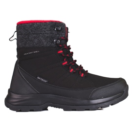 Botas de neve com atacadores DK pretas e vermelhas para mulher preto