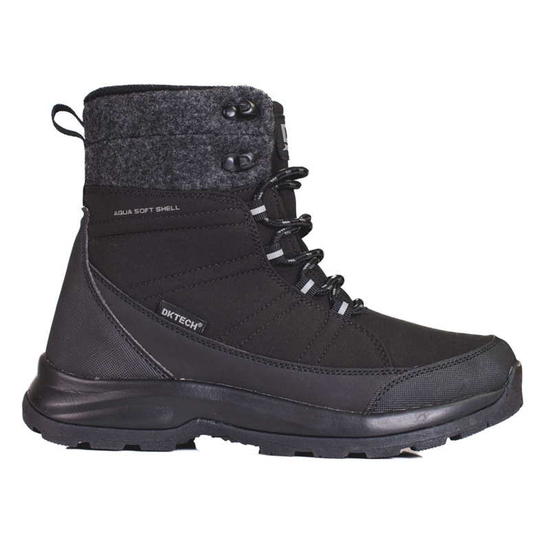 Botas de neve de mulher DK pretas com atacadores preto