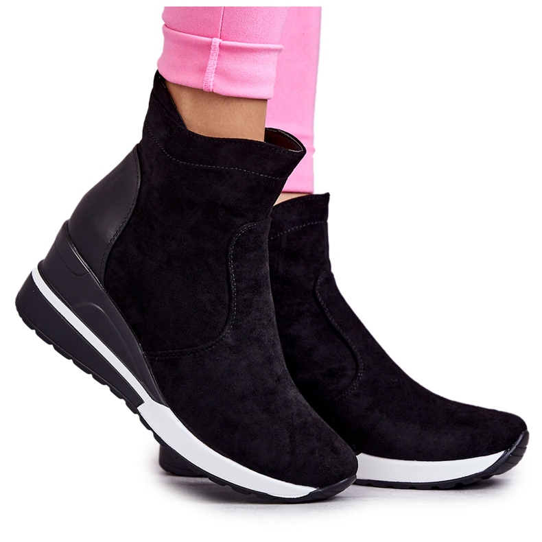 Vinceza Tênis de cunha preto Rita