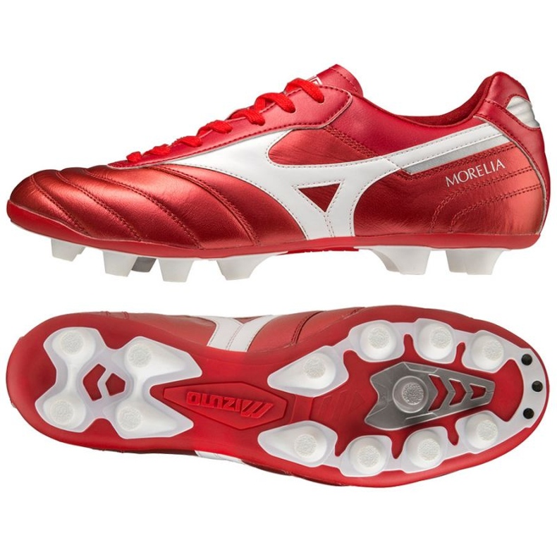Chuteiras de futebol Mizuno Morelia II Elite Md M P1GA221260 vermelho laranjas e tintos