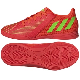 Chuteiras de futebol Adidas Predator Edge.4 In Jr GZ6014 vermelho laranjas e tintos Chuteiras de futebol Adidas Predator Edge.4 In Jr GZ6014 vermelho laranjas e tintos