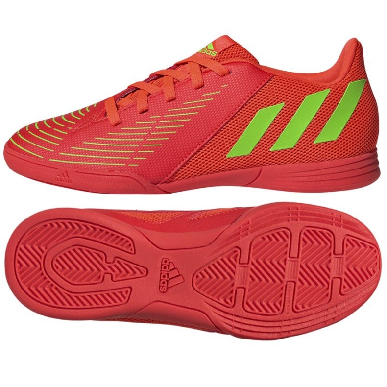 Chuteiras de futebol Adidas Predator Edge.4 In Jr GZ6014 vermelho laranjas e tintos Chuteiras de futebol Adidas Predator Edge.4 In Jr GZ6014 vermelho laranjas e tintos