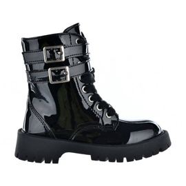 Botas pretas lacadas pretas com isolamento para meninas Big Star KK374131 preto