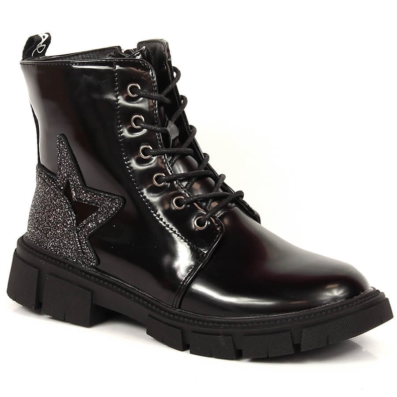 Botas NEWS pretas, lacadas e isolantes pretas para menina preto
